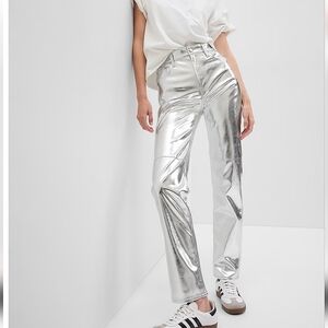 Gap High Rise Metallic Cheeky Straight Pants